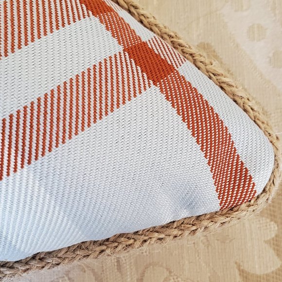 Fall Pumpkin Quartett Pillow Oranges And Plaid Back - Picture 5 of 7